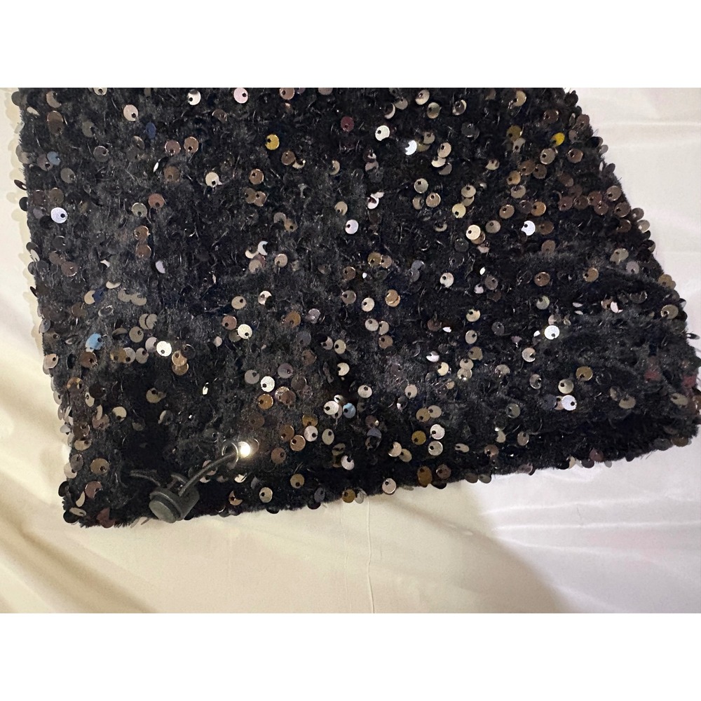NWT Avec Les Filles Black Sequin Wide Leg Pants Women's Size XS Party Disco - Picture 9 of 10